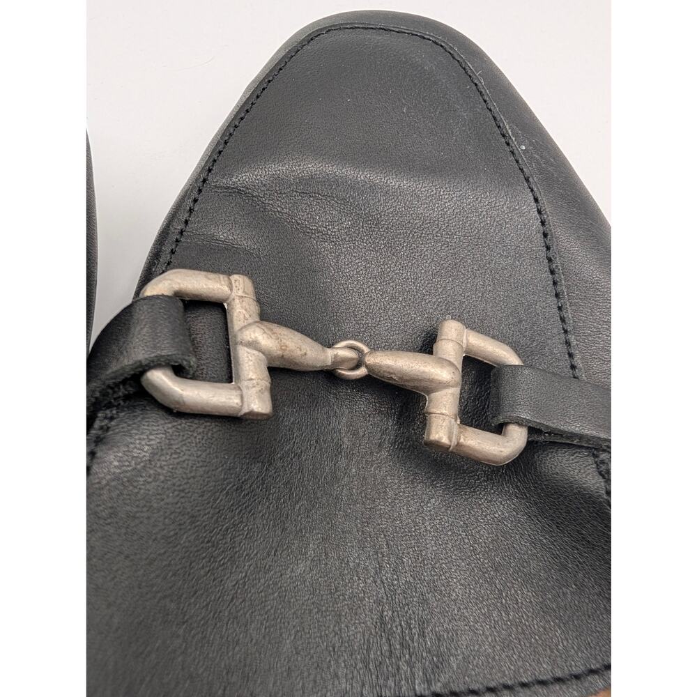 Enzo Tesoti Black Leather Horsebit Mule Loafers Sz 39 - Picture 5 of 6